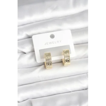 Pirinç Gold Renk Halka Kadın Küpe