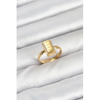 Pirinç Gold Renk Külçe Altın Model Kadın Yüzük