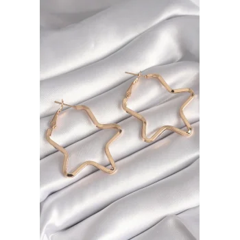 Pirinç Gold Renk Yıldız Model Kadın Küpe