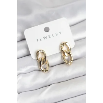 Pirinç Gold Renk Zincir Model Kadın Küpe