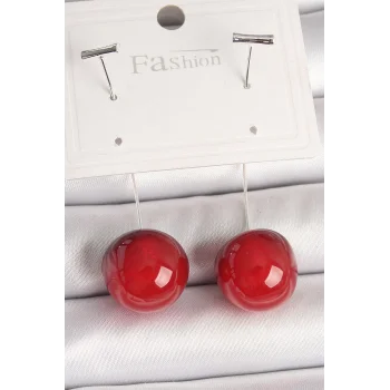 Pirinç Gümüş Renk Çivi Kiraz Model Kadın Küpe