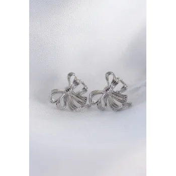 Pirinç Gümüş Renk Fiyonk Küpe