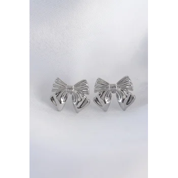 Pirinç Gümüş Renk Fiyonk Küpe