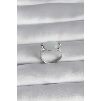 Pirinç Gümüş Renk Sedefli Kadın Yüzük