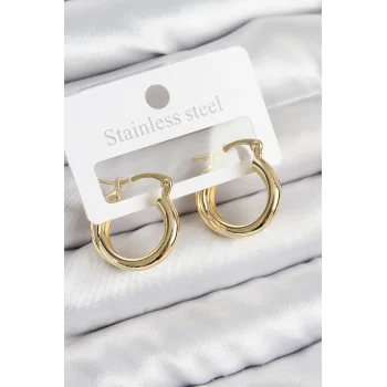 Pirinç Halka Model Gold Renk Kadın Küpe