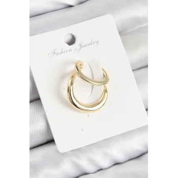 Pirinç Halka Model Gold Renk Sağ Kıkırdak Küpe