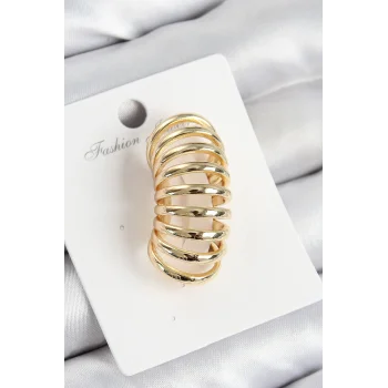 Pirinç Yay Model Gold Renk Sağ Kıkırdak Küpe