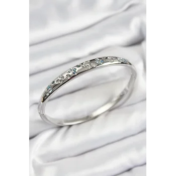 Pirinç Zirkon Taşlı Kelebek Model Gümüş Renk Kadın Kelepçe