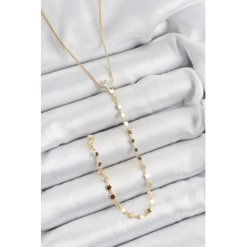 Pirinç Zirkon Taşlı Yıldız Figürlü Y Model Gold Renk Kadın Kolye