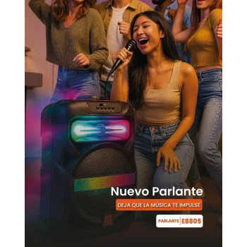 Platoon PL-4361 BT USB SD AUX 8 İNÇ Mikrofonlu Anfi Yüksek SES Taşınabilir RGB Işıklı Hoparlör (5047)