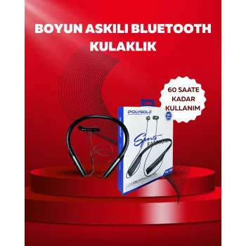 Polygold PG-100 Bluetooth 5.0 Boyun Bantlı Kulaklık – 50 Saat Konuşma Süresi, Type-C Şarj