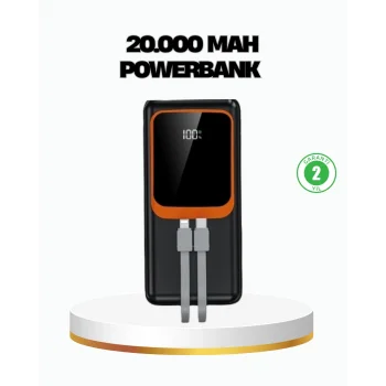 Powerbank 20000 mAh 22.5W Hızlı Şarjlı ve Kompakt Çoklu Kablo Çıkışlı