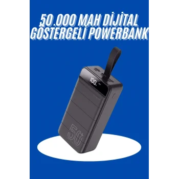 Powerbank 50.000 Mah Dijital Göstergeli Taşınabilir 4 Portlu Hızlı Powerbank