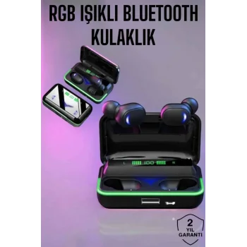 Powerbank Özellikli Kablosuz Bluetooth Kulaklık RGB Işıklı