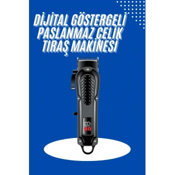 Profesyonel Saç Kesme Aleti Dijital Saç Sakal Tıraş Makinesi Uzun Ömürlü