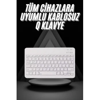 Q Klavye Türkçe Bluetooth Klavye Tüm Cihazlara Uyumlu Kablosuz