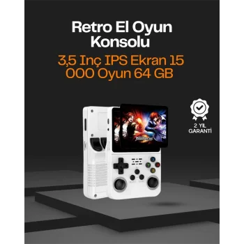 R36S Taşınabilir Retro Oyun Konsolu – 15.000 Oyun, 64 GB Depolama, IPS Ekran