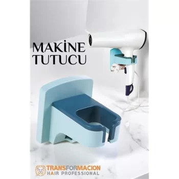 Saç Kurutma Makinesi Tutucu Pratik Yapışma MAVİ