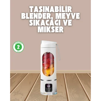Şarjlı Blender – 12 lı, 450 ml Kapasiteli, Taşınabilir Tip-C Mikser