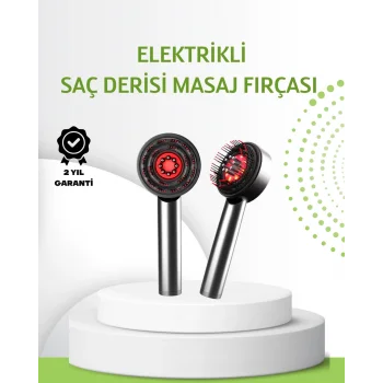 Şarjlı Saç Derisi Masaj Cihazı Kırmızı Işık ve 3D Tarak Dişli