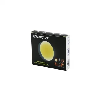 SENSÖRLÜ=0--3MT  USB ŞARJLI  SARI LED YUVARLAK LAMBA ÇAP: 8.3CM - KALINLIK: 2CM (5047)