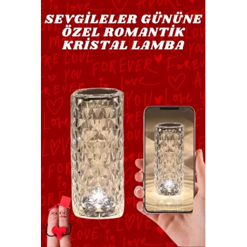 Sevgililer Günü İçin Hediye Kristal Lamba Sevgiliye Hediye USB Şarjlı Gece Lambası