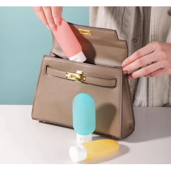 Seyahat Tipi Doldurulabilir Krem Şampuan Kutusu 3 lü Set (5047)