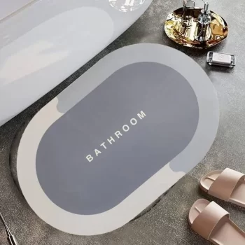 Sihirli Süper Su Emici Kaymaz Tabanlı Oval Paspas 40*60 cm (5047)