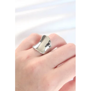 Silver Renk Ayarlanabilir Kavisli Ayna Yüzük