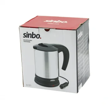 SİNBO SK-7371  12V  ARAÇ İÇİ KETTLE  PASLANMAZ ÇELİK  SU ISITICISI  0.8LT   120W   ÇAKMAKLIK FİŞLİ   PLASTİK KAPAK - KULP (5047)