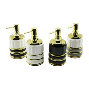 ŞİŞE GOLD KAPAK - BOĞUM SERAMİK SIVI SABUNLUK 7.5X10.5CM (5047)