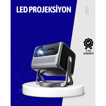 Smart Projector Android TV Taşınabilir Gimbal Standlı