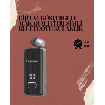 Su Geçirmez  F580 Kulaklık – Dijital Ekranlı, Klipsli, Geri Çekilebilir Kablo ve Gürültü Engelleme Özellikli