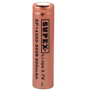SUPEX 14500-900D LİTYUM ION 3.7V 900MAH ŞARJ EDİLEBİLİR DÜZ KAFA BAŞLIKSIZ PİL (5047)