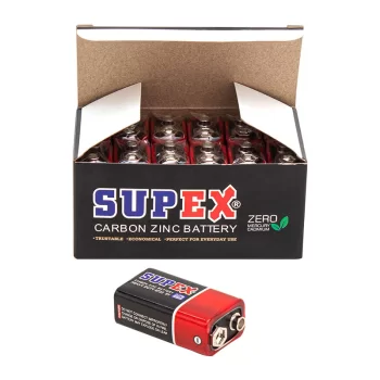 SUPEX 6F22 9 VOLT PİL (12 Lİ PAKET) (5047)