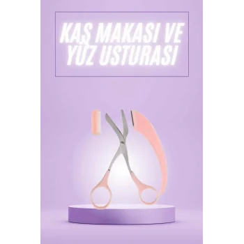 Taraklı Kaş Makası ve Ustura Seti Kaş Düzeltme Makası Kaş Bıyık Alma Aleti