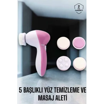 Taşınabilir Yüz Temizleme Cihazı Masaj, Peeling, Temizlik 5 Başlıklı