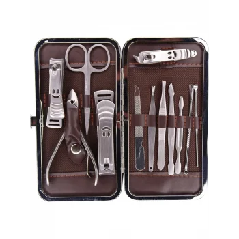 Tırnak Makası Tırnak Bakım Seti Deri Çantalı 12 Parça Set (5047)