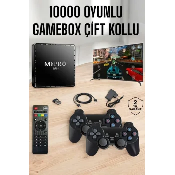 TV Box Çift Oyun Kollu 10000 Oyunlu Atari