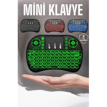 TV Uyumlu Mini Klavye Q Klavye Işıklı Tüm Cihazlara Uyumlu