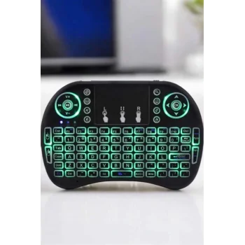 TV Uyumlu Mini Klavye Q Klavye Işıklı Tüm Cihazlara Uyumlu