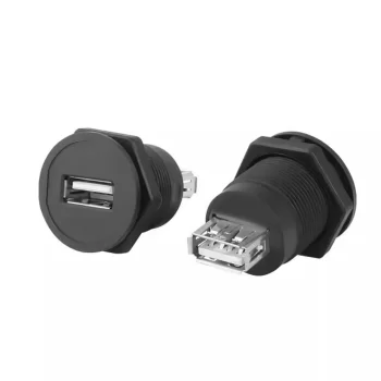 USB-01C-BK 22 MM PANO TİP SİYAH USB A DİŞİ SOKET (5047)