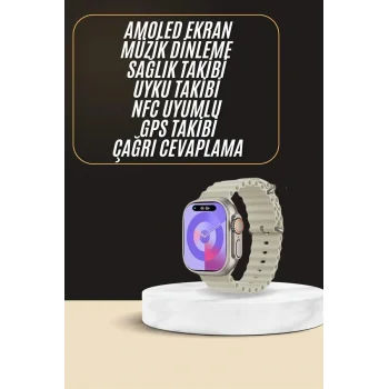 Uyku ve Sağlık Takibi Yapabilen GPS Uyumlu Plastik Kordonlu Akıllı Saat