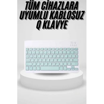 Uyumlu Kablosuz Bluetooth Şarj Edilebilir Mini Q Klavye