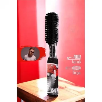 Vintage Sakal Bıyık Tarama Fırçası Çift Taraflı Sakal Tarak ve Fırça – Şekillendirici, Anti-Statik