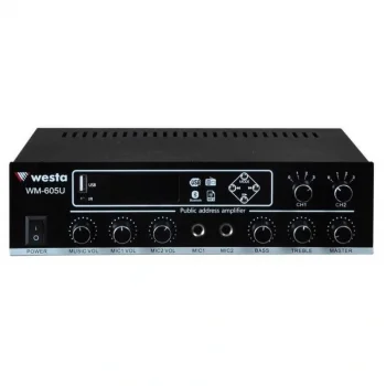 WESTA WM-605U 2 BÖLGELİ 2 MİK. GİRİŞLİ 100 WATT TRAFOLU ANFİ (5047)