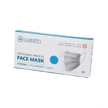 WEXTA BEYAZ 3 KATLI MEDİKAL CERRAHİ YÜZ MASKESİ 10PCS x 24 = 240 ADET (5047)