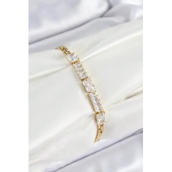 Xuping Pirinç Parçalı Su Yolu Model Gold Renk Kadın Bileklik