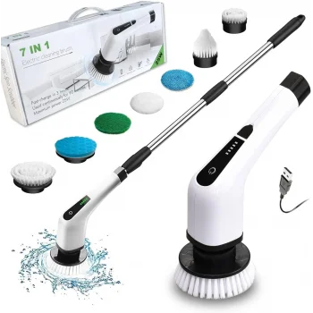 Yeni Nesil 7 Temizleme Başlıklı Dijital - Banyo-Mutfak-Araç Temizlik Fırçası Seti (5047)