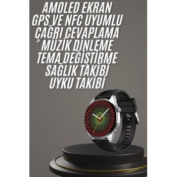 Yeni Nesil Akıllı Saat 1.5 Inç Amoled Ekran Çağrı Cevaplayabilen